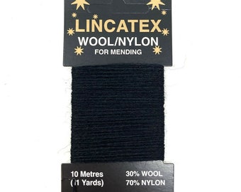 Lincatex Mending Darning Wool (10mtr) - 9 Colours available
