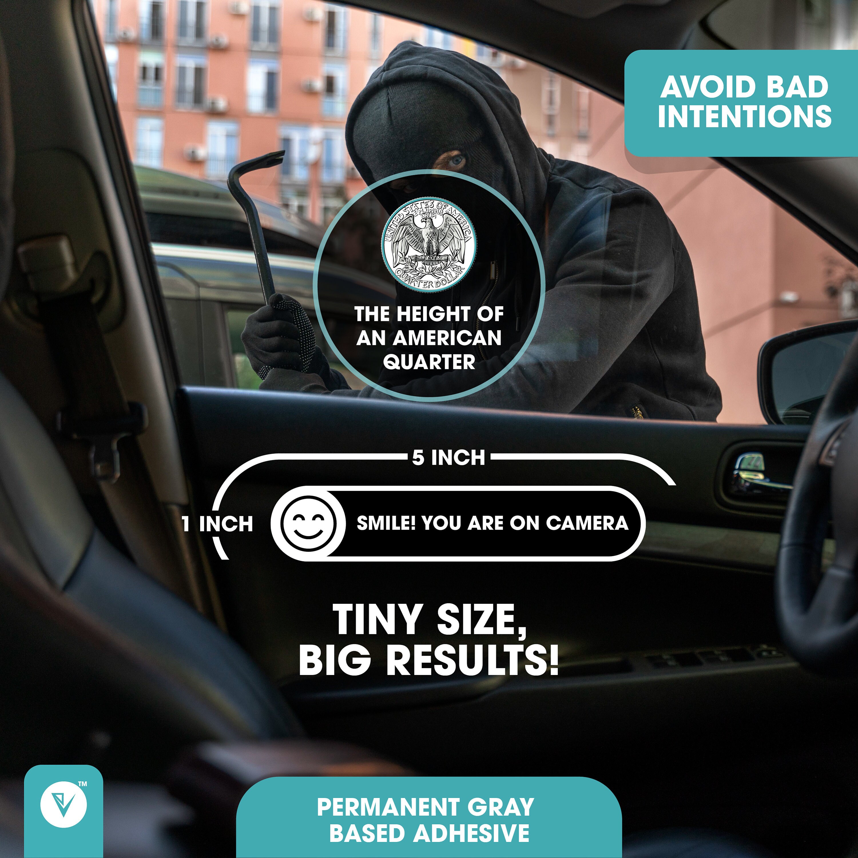 Smile You’re on Camera Sticker Sign - Car Window Sticker - Bumper ...