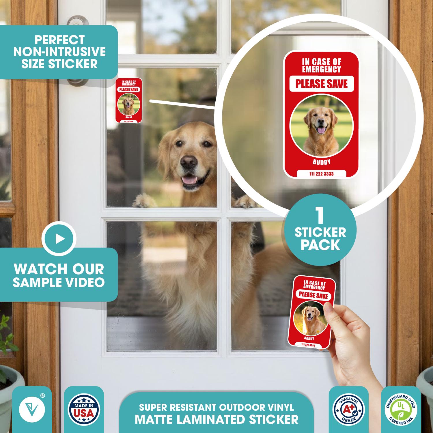 Customized Pet Photo and Name Sticker, Save Our Pets, Window and Door ...