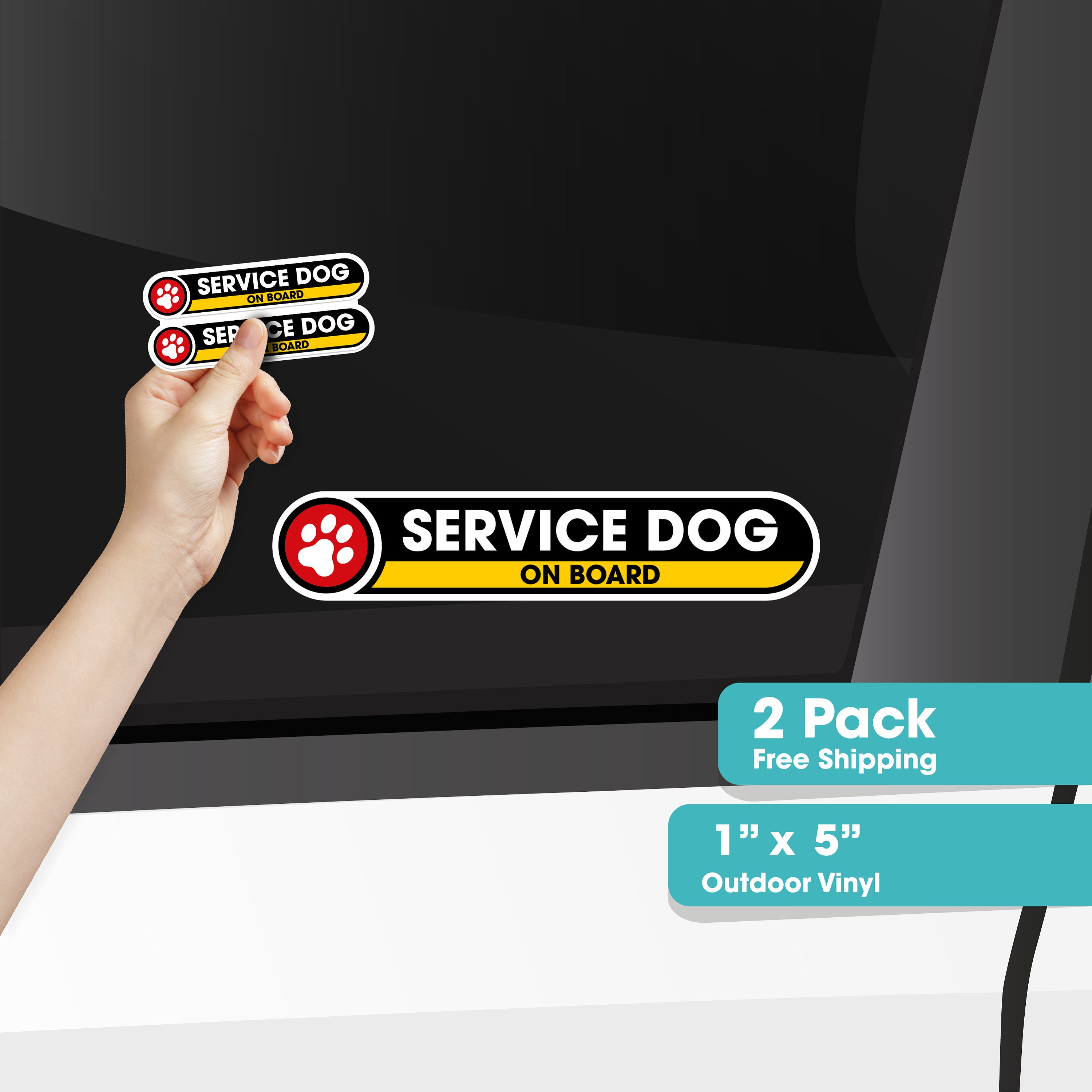 Iwantthatsign.com 'Dogs On Board' Yellow Car Sign – Safety Sticker For Dog Owners