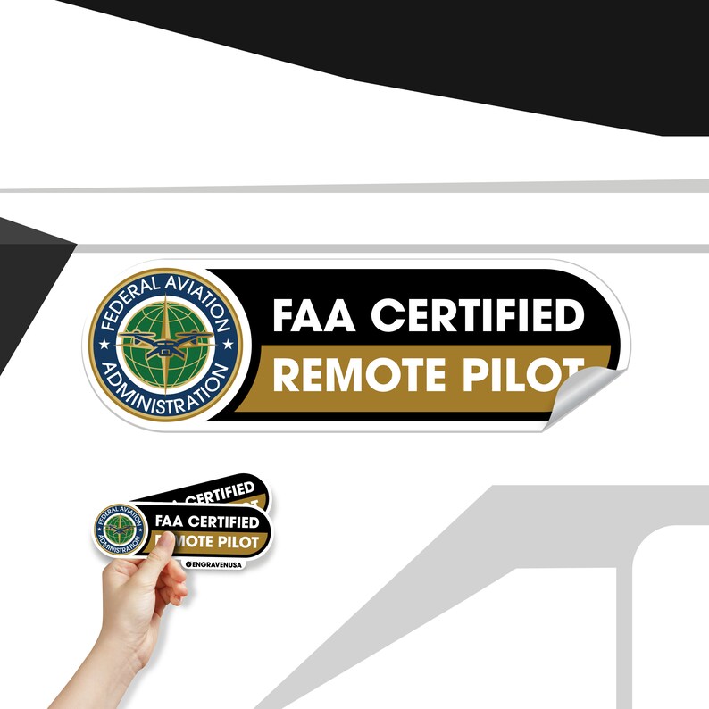 Faa Window Sticker FAA Certified Remote Pilot Stickers | FAA Certified Drone Pilot Sticker ...