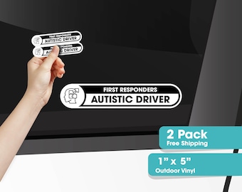 Autistic Driver Sticker - Autism Awareness Sign - Autistic Occupant on Board - Waterproof Vinyl Sticker - Window Car Sticker Sign - 2 Pack