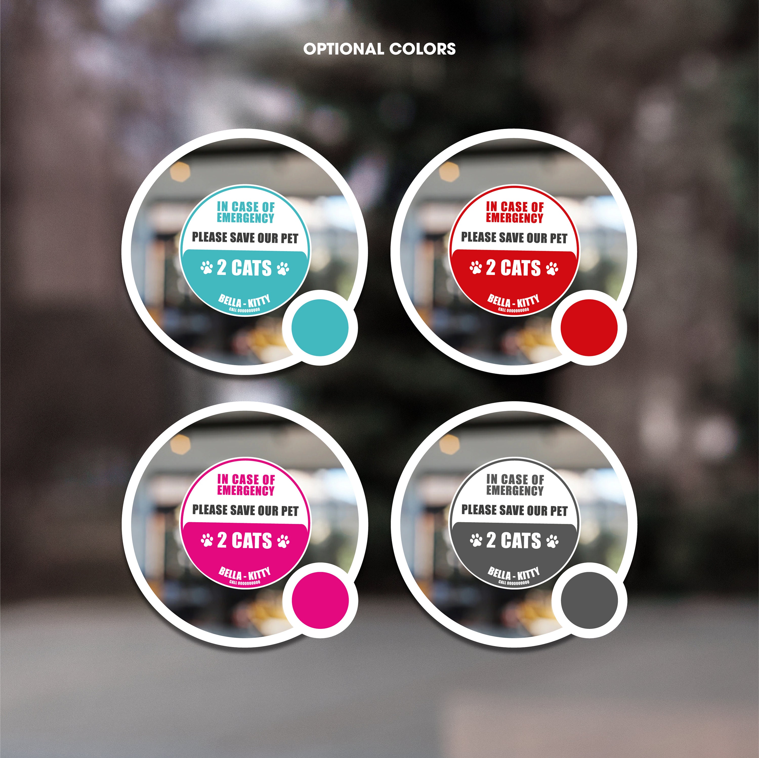 Customized Pet Emergency Sticker, Save Our Pets, Window and Door ...