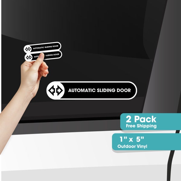 Automatic Sliding Door - Automatic Car Door Sticker - Automatic Door - Sliding Door Sticker Sign - Waterproof - Weatherproof - 2 Pack