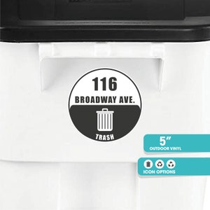 Trash Can Sticker - Recycle - Compost - Home Address Garbage Bin - Waterproof Sticker - Outdoor
