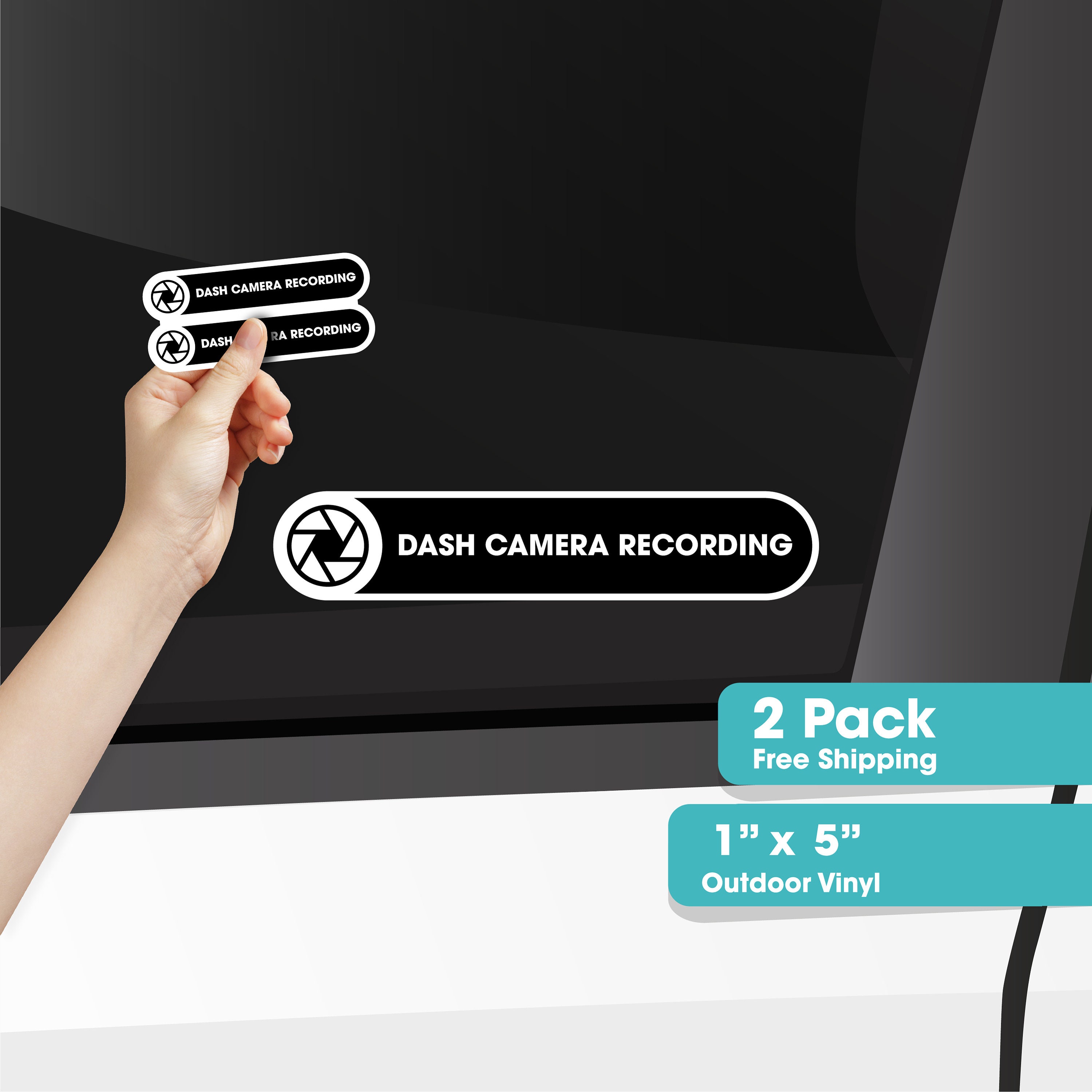 Camera Recording Ride Share Sticker 2-pack Uber, Lyft, Dash Cam Sticker  Rideshare Drivers 