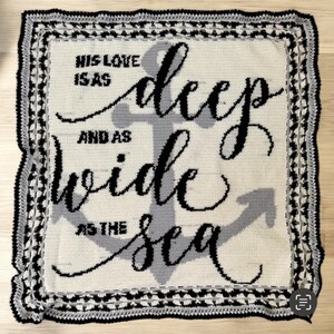 His Love Is As Deep And As Wide As The Sea Blanket | Bible Verse Blanket | Graphgan | Picture Blanket | Quote Blanket | Ephesians 3:18