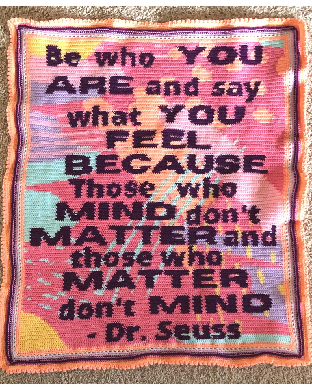 Dr. Seuss Crochet Quote Blanket Etsy