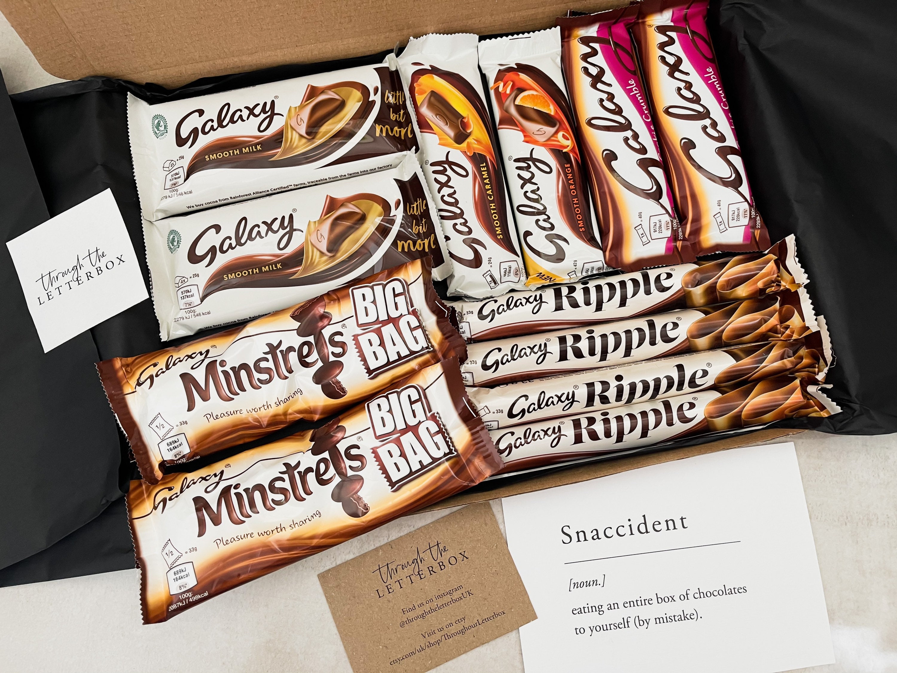 Galaxy Chocolate Gift Box Hamper With A6 Quote Card & Gift Message Ca…