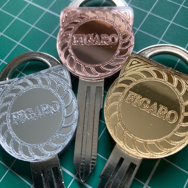 Nissan Figaro Blank Key with mirrored topper