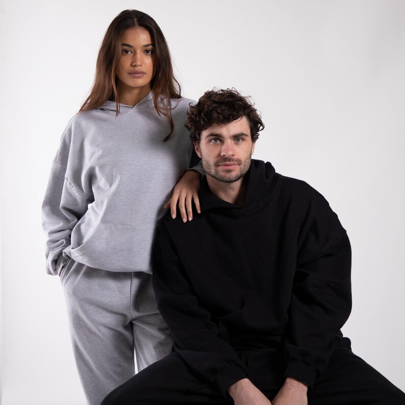 Unisex Midweight Fleece Hoodie | Oversized Vintage Fit Pullover | Made in USA image 12