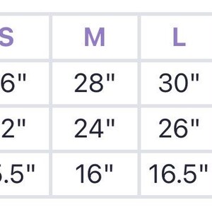 May include: A size chart table with black text on a white background. The columns are labelled XS, S, M, L, XL, XXL, and 3XL. The rows are labelled Bust, Waist, and Length, with corresponding measurements in inches ranging from 15 to 36 inches.