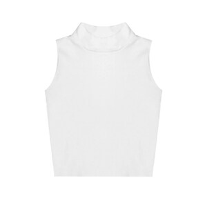Women's Mock Neck Cropped Muscle Tank | Sleeveless Turtleneck Top | Made in USA image 9