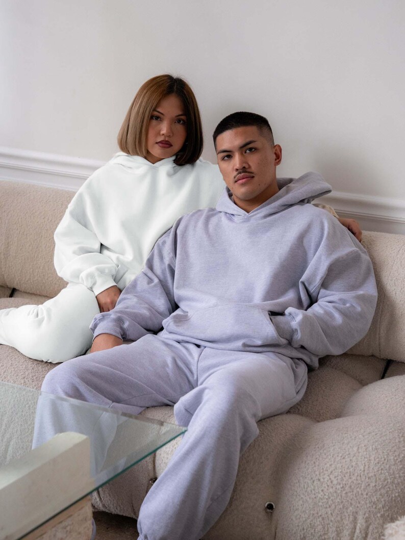 Unisex Midweight Fleece Hoodie | Oversized Vintage Fit Pullover | Made in USA image 11
