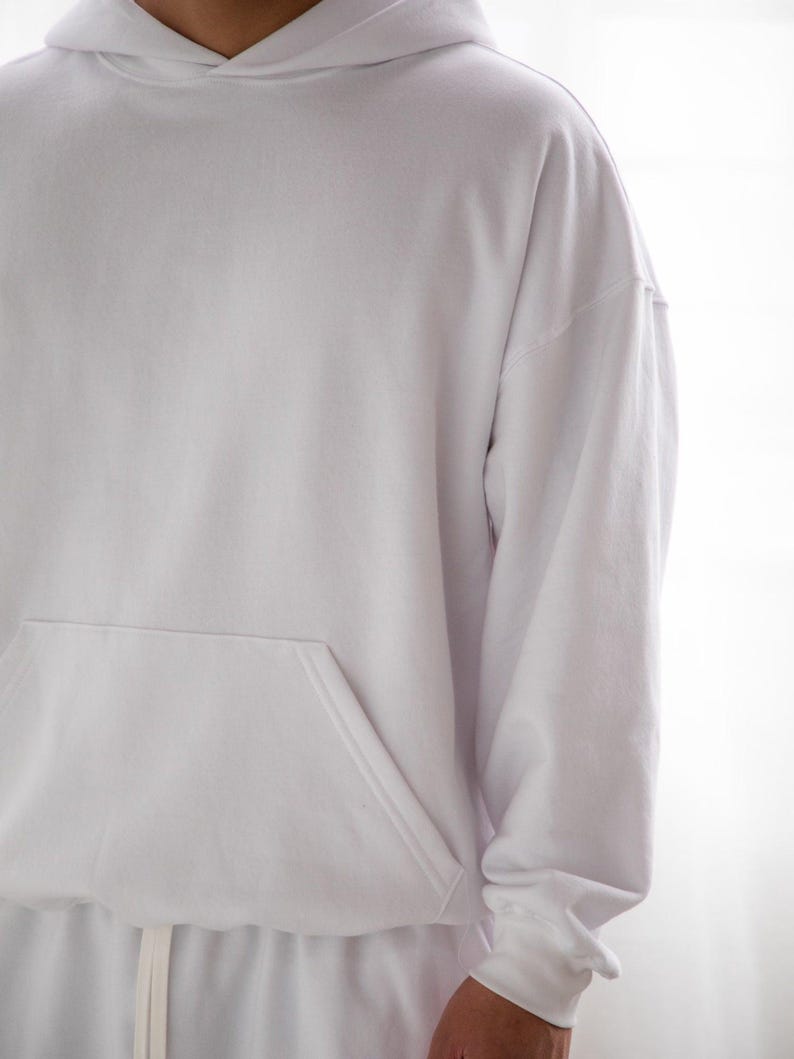 Unisex Midweight Fleece Hoodie | Oversized Vintage Fit Pullover | Made in USA image 14
