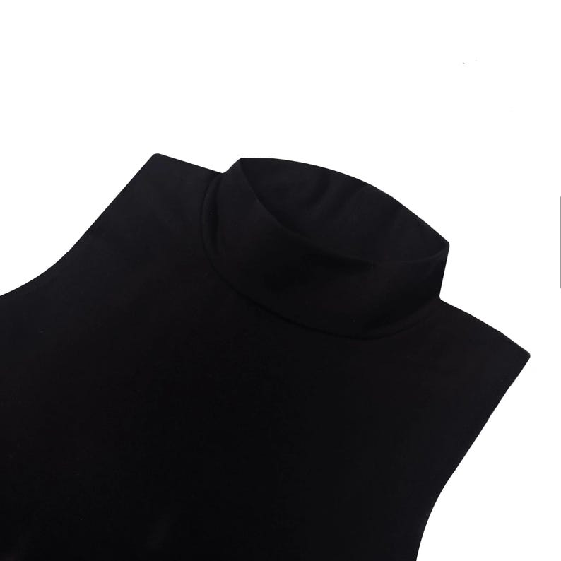 Women's Mock Neck Cropped Muscle Tank | Sleeveless Turtleneck Top | Made in USA image 11
