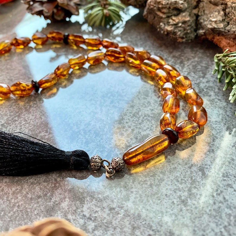 Natural Amber Cognac Silver RosaryKehribar CatholicMuslim33 pieces Rosary Not pressed Amber TesbihImam Cognac Amber Rosary33 beads