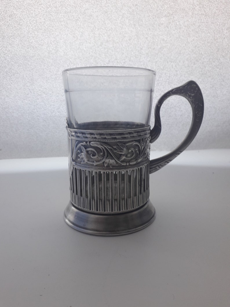 Vintage cup holder silver plating fabrika Kalchugin Etsy