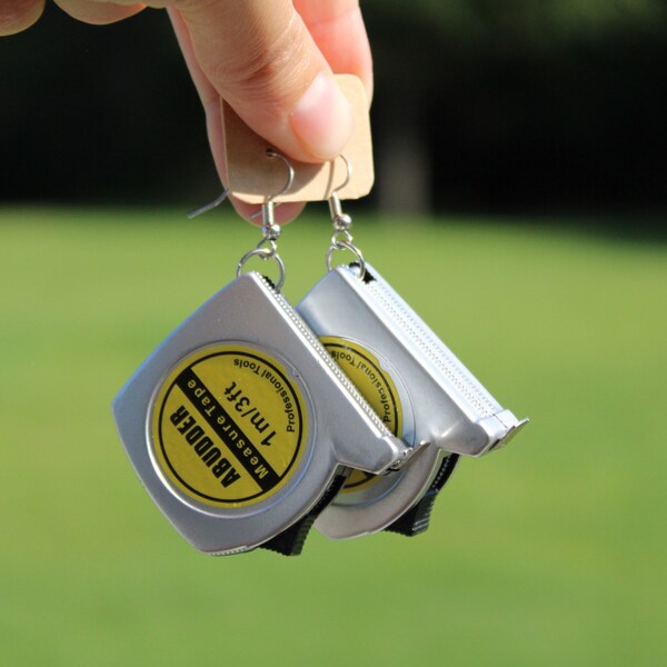 Mini Tape Measure Earrings (Functional)