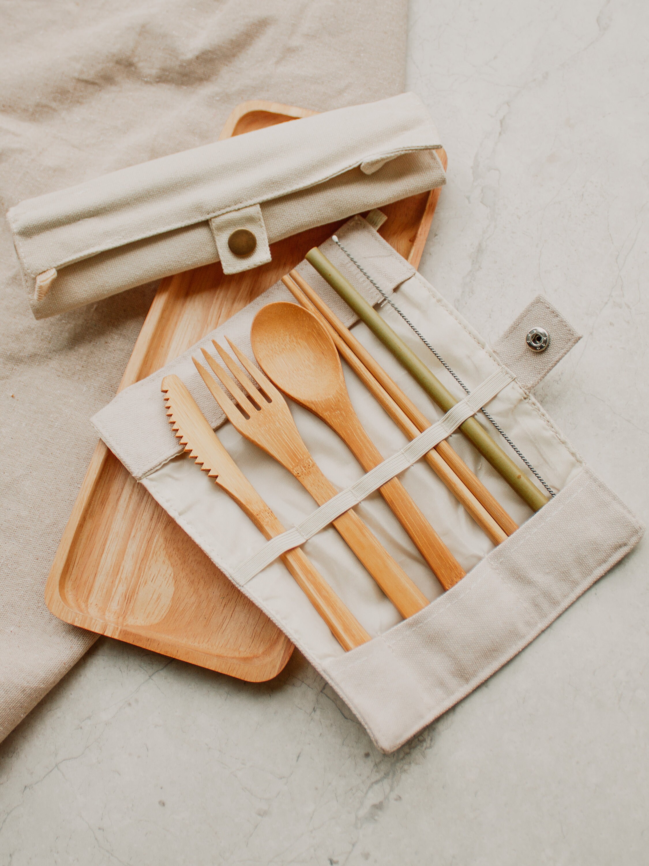 Reusable utensils set Reusable Bamboo Cutlery Set Zero Waste Etsy