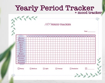 Menstrual Calendar Etsy