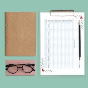 May include: A printable daily habit tracker with a floral design. The tracker has a grid with columns for each day of the month and rows for different habits. The tracker is titled "Daily Habit Tracker".