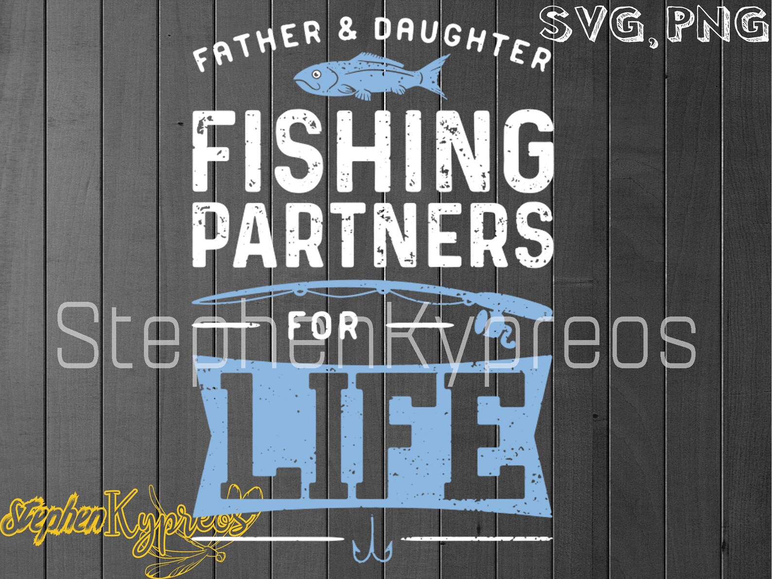 Father And Daughter Fishing Partners For Life Fathers Day Etsy
