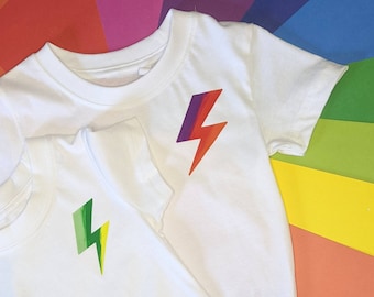 Lightning Bolt Organic Unisex Kids T-shirt Bowie Style
