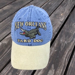 Navy/Khaki New Orleans Louisiana Yard Dog Baseball cap, French Quarter, Christmas Gift, Father's Day Gift, Men's Apparel, Men's Gift, Adult