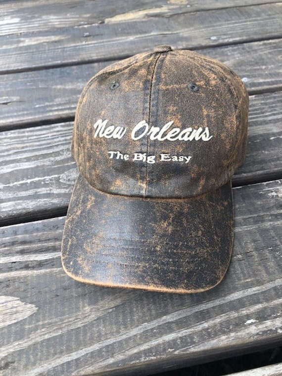 Oil Waxed Canvas Baseball Cap, Christmas Gift, New Orleans, Faux