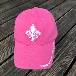 Hot Pink Fleur-de-Lis Baseball Cap: New Orleans