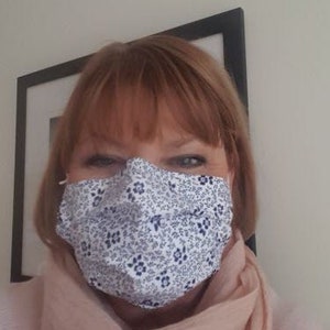 Comfy, hand made, three layer vintage fabric masks with nose clips.