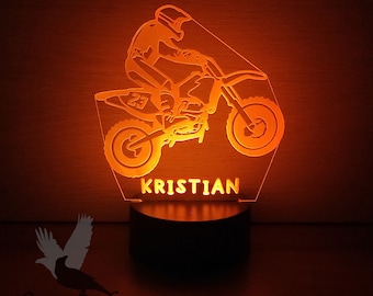 Motorcycle Motocross Personalized Night Light Gift