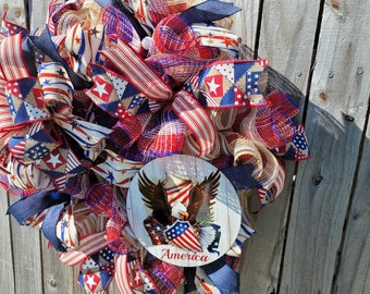 C2E2 American Eagle Wreath Patriotic Wreath For Front Door Decor Home 