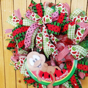 Watermelon Wreath | Summer time watermelon wreath | Whimsical Ant | Deco Mesh | Watermelon ribbon | Summer Wreath for Front door| Whimsical