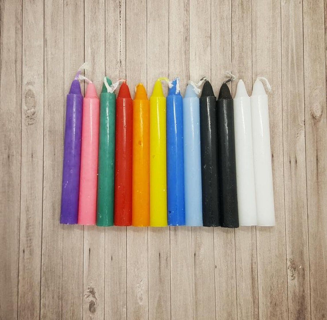 24 Coloured Candles. Candles Intention Candles Manifesting Etsy