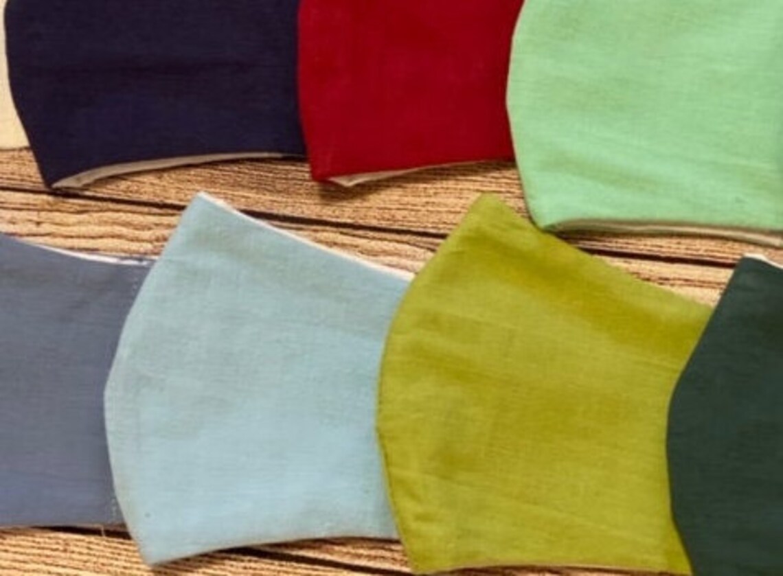 Unisex Cotton Face Mask Plain Colors Washable Reusable Etsy