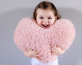 Faux Fur Heart Shaped Pillow|Nursery Decor|Valentines Gift|Mothers Day Gift|Girls Gift|Decor Pillows|Nursery Design|Boys Gift|Fuzzy Pillow