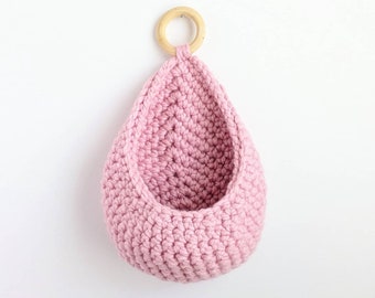 Crochet Hanging Basket|Storage Basket|Bathroom Storage|Nursery Decor Boho|Nursery Storage|Essential Oils Holder|Entryway Decor|Organizer Bin