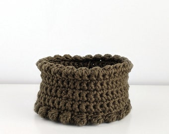 Crochet Basket Handmade|Small Storage Basket|Essential Oil Storage|Jewelry Dish|Basket for Bathroom|Beauty Organizer|Round Storage Basket