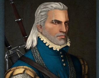 Geralt of Rivia The Witcher Classical Portrait Art Print