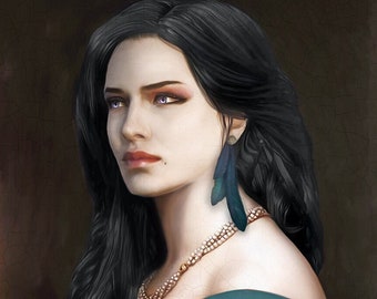 Yennefer The Witcher Classical Portrait Art Print