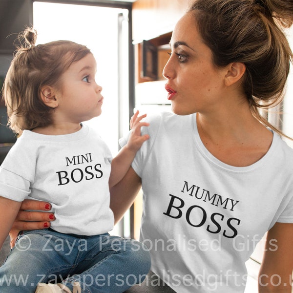 Mother daughter matching set, mother twin shirts, mummy boss Mini Boss, mummy and Me Shirts, Gift for Mum and daughter Cute mother and son