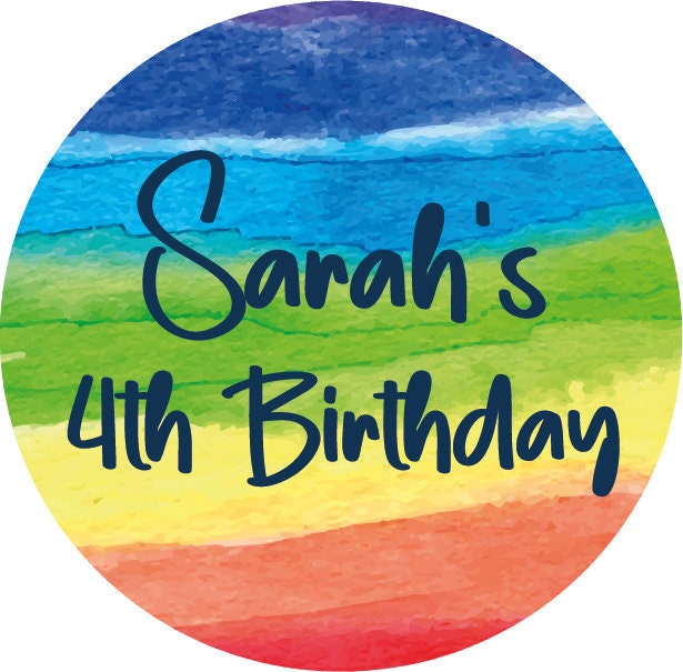 Age Sticker Labels Personalised Name & Age Sticker, Party Favour, Kids Birthday Stickers ...
