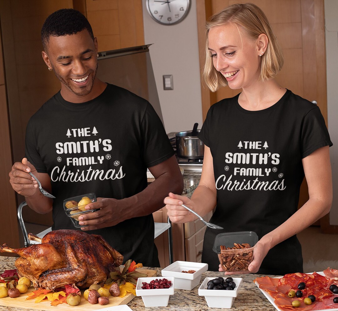 Personalised Family Christmas Tshirt, Name Christmas Top, Matching