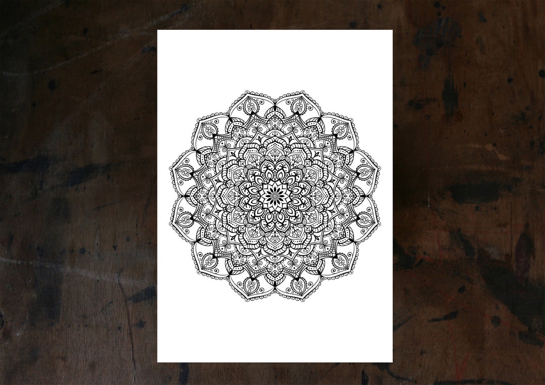 Magic Destress Mandala Coloring Page Printable Colouring Book - Etsy