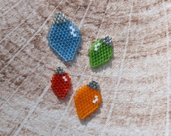 Christmas Lights Brick Stitch Bead Pattern, Brick Stitch, Beading Pattern, Christmas, Beaded Charm, PDF Digital Download, Holiday Charm