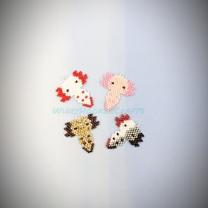 Axolotl Brick Stitch Bead Pattern, Brick Stitch, Beading Pattern, Axolotls, Beaded Charm, Axies, Aquatic Animal, PDF Digital Download