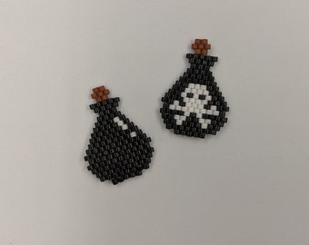 Potion Bottle Brick Stitch Bead Pattern, Brick Stitch, Beading Pattern, Witchy, Halloween, Beaded Charm, PDF Digital Download