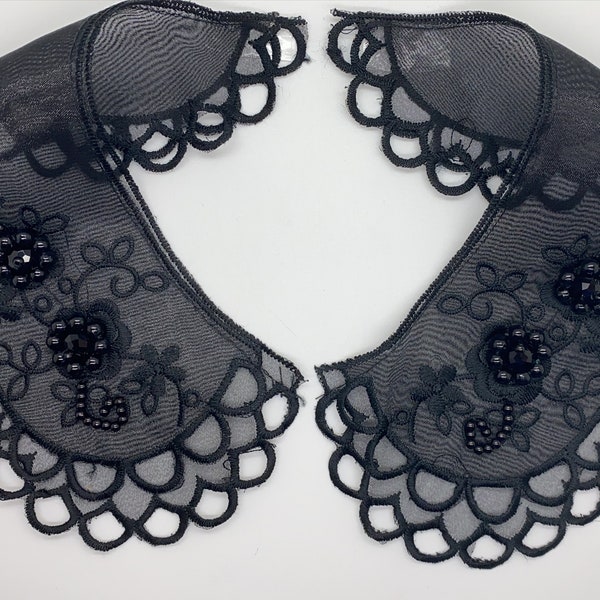 Beaded Sheer Peter Pan Collar